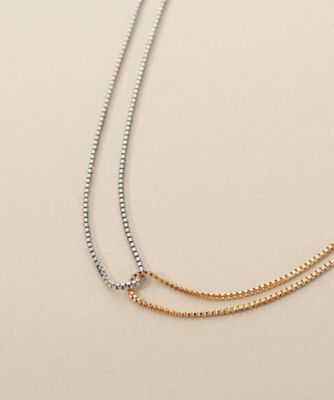 シエナロゼ k10 ベネチアンネックレス YG K10ベネチアンクロスループ ネックレス（YG×WG