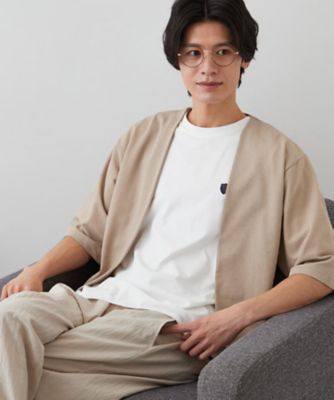 メッシュ五分袖カーディガン＋半袖Tシャツ セットアイテム 洗濯機OK