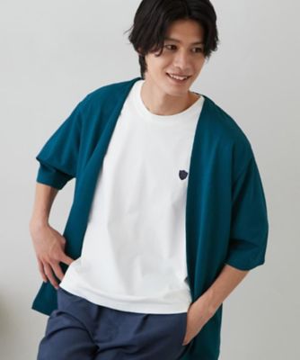 メッシュ五分袖カーディガン＋半袖Tシャツ セットアイテム 洗濯機OK