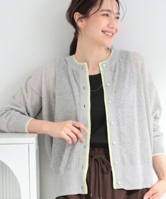 ＜SHOO LA RUE (Women)＞【Ｓ－ＬＬ／洗濯機可】レイヤード風　配色シアーカーディガン（２００２６４００７９）