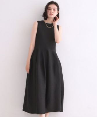 フィット＆フレアノースリニットワンピース【洗濯機OK／抗ピル