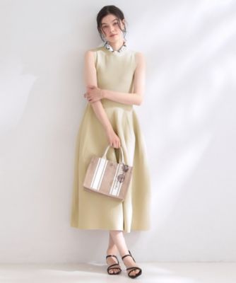 フィット＆フレアノースリニットワンピース【洗濯機OK／抗ピル