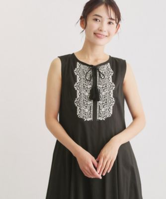 コットン100％】刺繍入りワンピース（2002640894