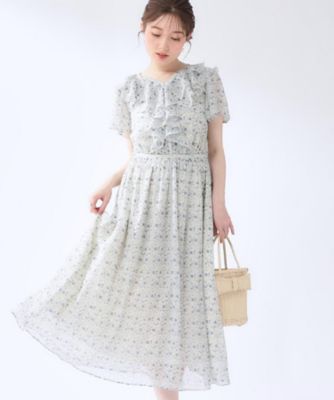 洗える】花柄 フリル ワンピース（2002641533） | COUTURE