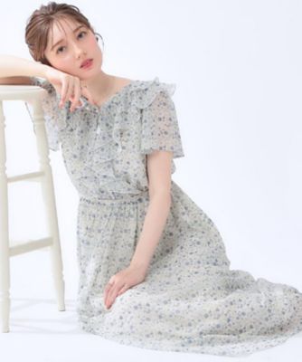 洗える】花柄 フリル ワンピース（2002641533） | COUTURE