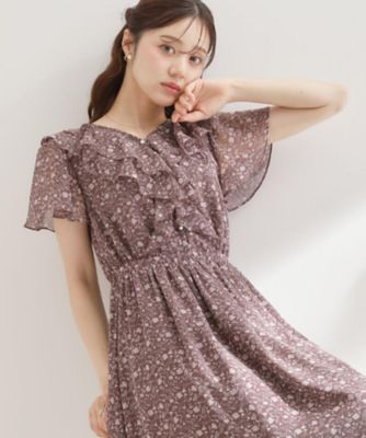 洗える】花柄 フリル ワンピース（2002641533） | COUTURE