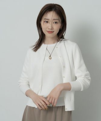アンサンブル可】ラメ混クルーネックカーディガン