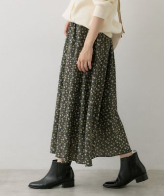 B423：COMME des GARCONS コムコム 仏製 花柄フレアスカート 洗える／ウエスト後ろゴム】小花柄 フレアスカート