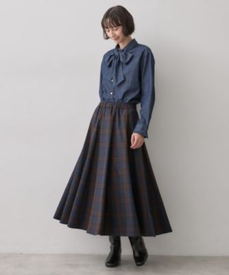 極美品 ハウスオブロータス 22年式 マルチチェック ロングフレアスカート M 極美品 ハウスオブロータス 22年式 マルチチェック ロングフレア