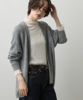 洗える】モヘヤブレンドニット ボタンレスカーディガン