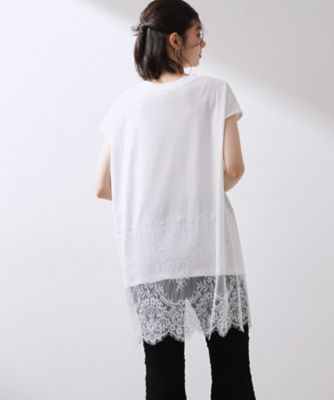 レース切替 ロングTシャツ（2002642131） | THE SHOP TK