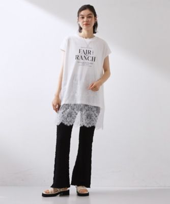 レース切替 ロングTシャツ（2002642131） | THE SHOP TK