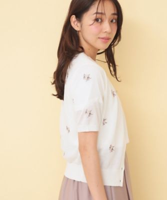 フラワー刺繍カーディガン【洗濯機OK／抗ピル