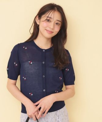 フラワー刺繍カーディガン【洗濯機OK／抗ピル