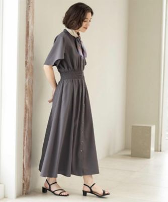 【COMOLI】スキッパーシャツワンピース スキッパーシャツワンピース【洗濯機OK／イージーアイロン