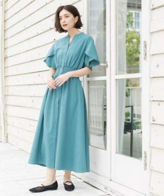 【ne Quittez pas】ドット刺繍コットンスキッパーシャツワンピース スキッパーシャツワンピース【洗濯機OK／イージーアイロン