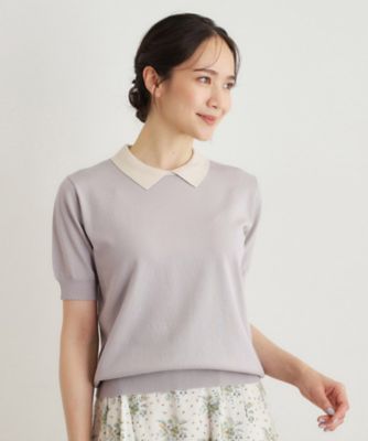 人気デザイン！新色追加／洗える】衿付きプルオーバーニット