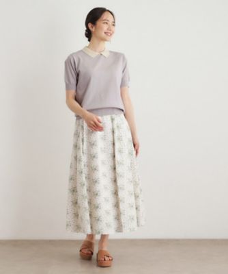 週末限定値下げ！新品同様☆theoryluxe☆お袖ボリュームレース編みニット 人気デザイン！新色追加／洗える】衿付きプルオーバーニット