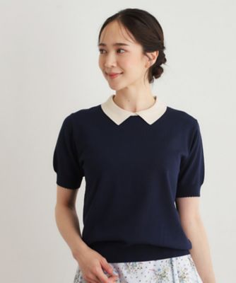 人気デザイン！新色追加／洗える】衿付きプルオーバーニット