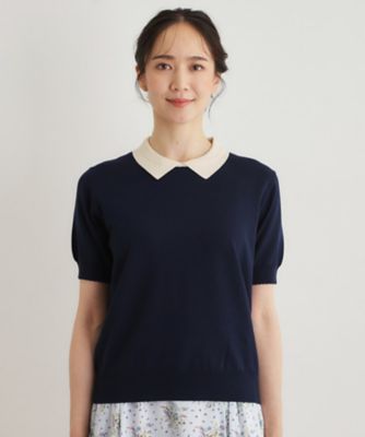 人気デザイン！新色追加／洗える】衿付きプルオーバーニット