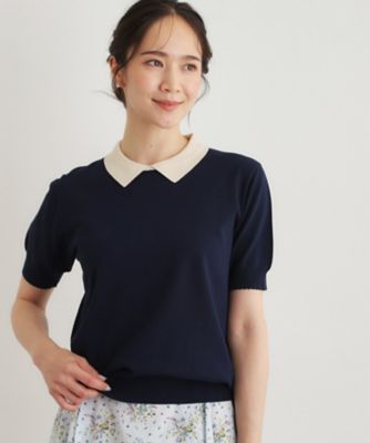人気デザイン！新色追加／洗える】衿付きプルオーバーニット