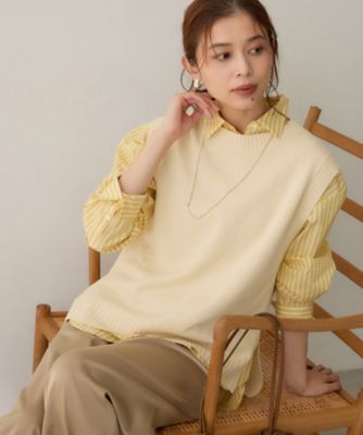 5色展開／手洗い可】ローシルクウールニットベスト
