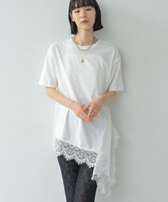 裾レースアシメカットソー（2002646463） | GALLEST (Women