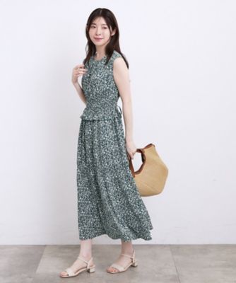 低身長さんも選べる着丈・洗濯機◎】花柄ウエストシャーリング