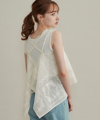 ニュアンススクエア刺繍キャミ（2002647001） | COUTURE