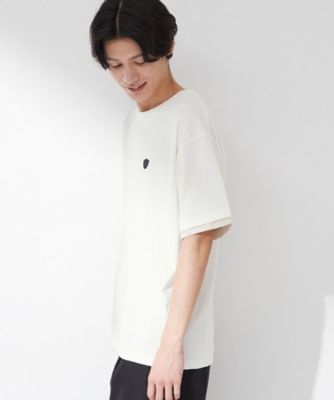 マシンウォッシャブル】袖レイヤード半袖Tシャツ