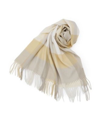 美品！COMME des GARÇONS クリーム色 ストール ライトカラー大判チェックストール（2002648510） | GROVE