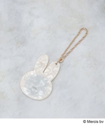 ◇【miffy】フェイス型シェル調スライドミラーチャーム