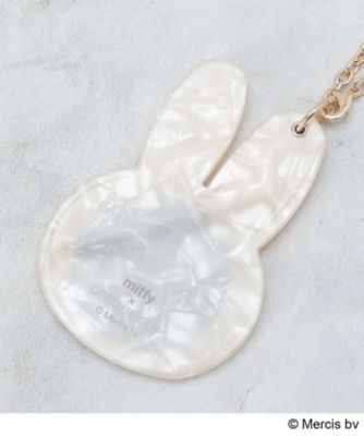 ◇【miffy】フェイス型シェル調スライドミラーチャーム