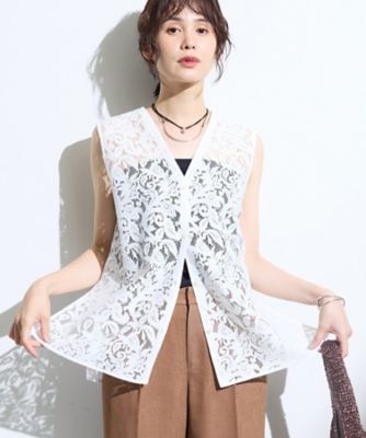 INDIVI L ツイード ノースリーブベスト13号 INDIVI L (Women/大きいサイズ)の大きいサイズ 13号～25号／2L～8L
