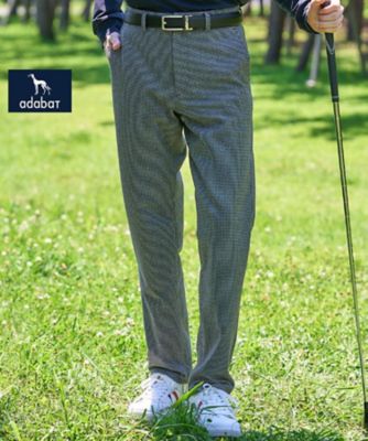 ADABAT NAVY】ピンチェックテーパードパンツ