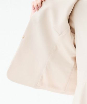 自由区【洗える】WASHABLE VISCOSEノーカラージャケットセットM L 洗える／ストレッチ性／軽い】ノーカラージャケット