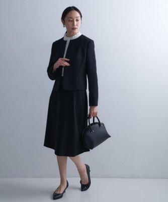 極美品・近年モデル✨PLST　トリアセブレンド　洗える　ストレッチ　黒　XS-S 洗えるスーツ／ストレッチ性】フレアスカート（2002649715