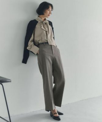 美脚ストレッチ裏起毛ワイドパンツ【蓄熱／洗濯機OK