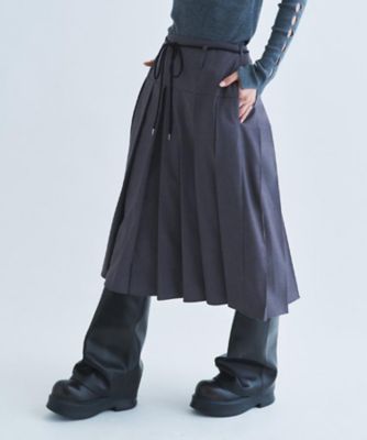 soft pleated midi skirt（2002650475