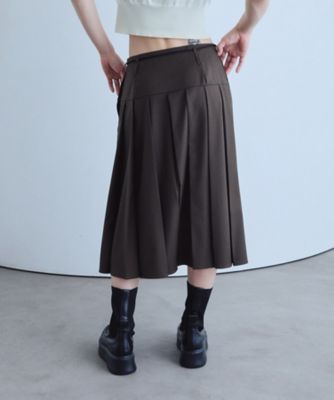 soft pleated midi skirt（2002650475
