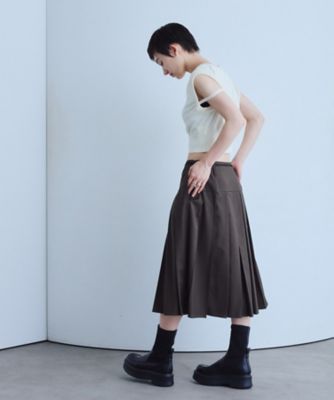 soft pleated midi skirt（2002650475
