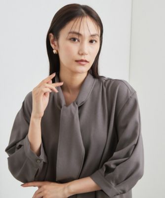 森絵梨佳さん着用】ボウタイ付きシャツワンピース《洗濯機OK