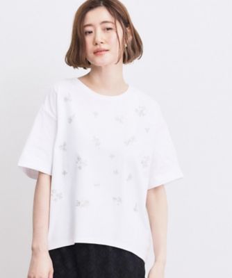 フラワーモチーフスパンコールTシャツ（2002650656