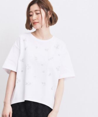 フラワーモチーフスパンコールTシャツ（2002650656