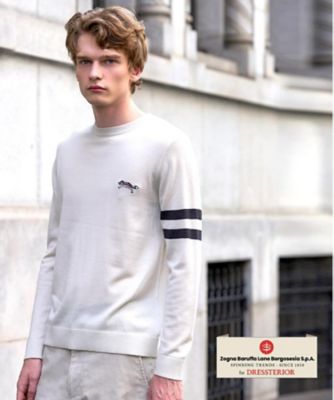 ZEGNA DRESSTERIOR (Men) /ドレステリア ゼニアバルーファ キャッシュウール クルーネックニット シロ001 トップス【三越伊勢丹/公式】