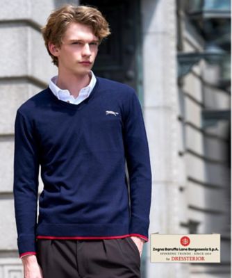 ZEGNA DRESSTERIOR (Men) /ドレステリア ゼニアバルーファ キャッシュウール Vネックプルオーバー アオ094 トップス【三越伊勢丹/公式】