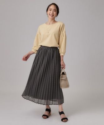 S－LL】ゆれるレースとシアー感がオトナかわいい レースプリーツ