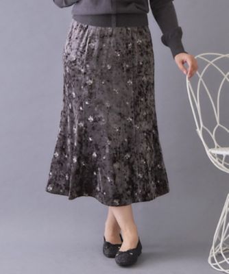 ベロア刺繍マーメイドスカート【洗濯機OK】（2002651548
