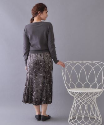 ベロア刺繍マーメイドスカート【洗濯機OK】（2002651548