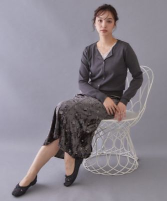 ベロア刺繍マーメイドスカート【洗濯機OK】（2002651548
